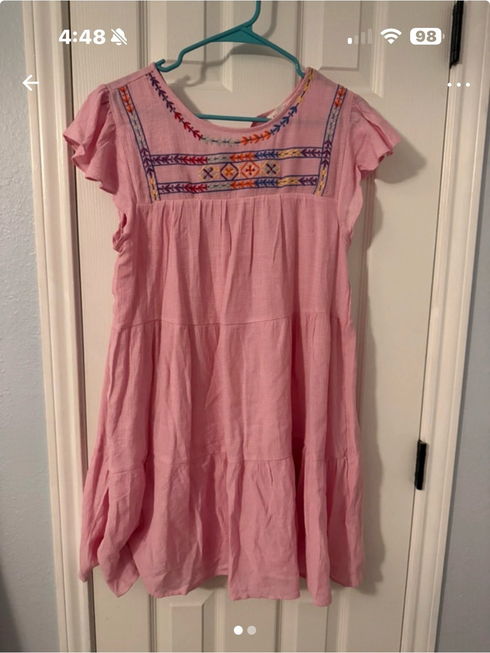Blu Pepper Pink Embroidered Mini Dress